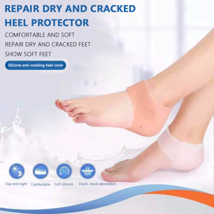 【Shanglife】Gel Heel Protectors Silicone Heel Socks for Plantar Fasciitis Heel Pain Relieve Sore