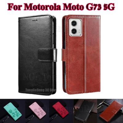 Leather Phone Capa Shell For Coque Moto G73 G 73 5G Case Luxury Leather Wallet Cover For Carcasa Motorola Moto G73 5G Mujer Etui