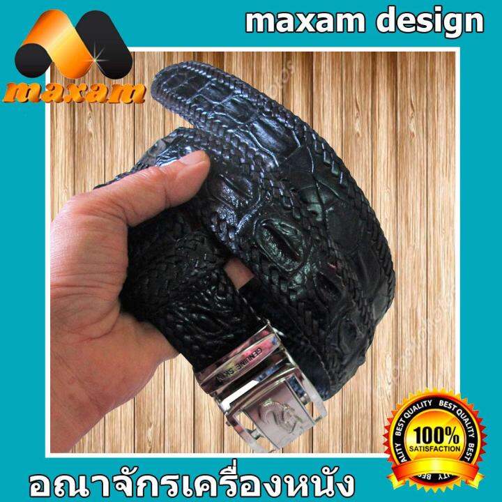 you-link-auto-belt-and-buckle-genuine-crocodile-leather-เป็นส่วนของกระดูกหลัง-จรเข้-เข็มขัดหนังเเท้