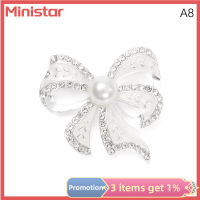 Ministar เข็มกลัดติดโบว์ประดับมุกแฟชั่นติดโบว์ประดับมุกน่ารักป้องกันแสงเครื่องประดับเสื้อผ้าสำหรับผู้หญิงเครื่องประดับเสื้อยกทรงแบบแวววาว