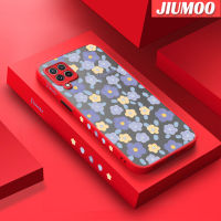 JIUMOO เคสปลอกสำหรับ Samsung Galaxy A22 4G A22 5G เคส M22จิตรกรรมภาพการ์ตูนดอกไม้ดีไซน์ใหม่ฝ้าซิลิโคนเคสนิ่มใส่โทรศัพท์แข็งเคสกันกระแทกเคสป้องกันเลนส์กล้องคลุมทั้งหมด