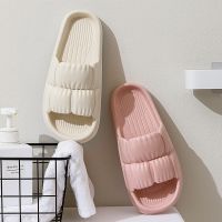 【CW】 Folds Design Bathroom Home Slippers Women Men Soft Sole EVA Indoor Slides Female Sandals 2022 Summer Non slip Flip Flops