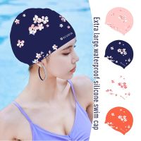 Professional High Elastic Swimming Cap Men Women Adults  Print Swimming Pool Cap Protect Ear Long Hair Large Silicone Diving Hat Swim Caps