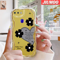 เคส JIUMOO สำหรับ OPPO R17 R15 Pro เคสการ์ตูนแฟชั่นความรักขอบคลื่นโปร่งใสเนื้อครีมเคสมือถือปลอกซิลิโคนป้องกันเลนส์กล้องเคสนิ่มกันกระแทกแบบใส