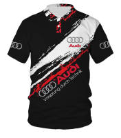 Summer new jacket personality Audi car logo T-shirt 3D printing casual short-sleeved men s and women Polo shirt 05（Contact the seller, free customization）