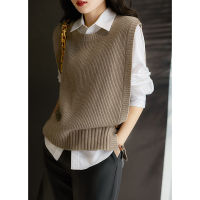 O-neck Solid Plipt Strip Vest Women Spring Autumn New Fashion Vest Thin Sleeveless Sweater Female