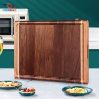 FINDKING Walnut Wooden Cutting Board   Large Thick Chopping Boards with Deep Juice Groove for Kitchen 17.5 x 12.9 x 1.1 Inch Preparation  Cutting Boar