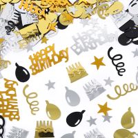 Black Gold Silver Birthday Confetti 18 30 40 50 60th Happy Birthday Party Decorations Anniversary Tabletop Supplies Confetti Banners Streamers Confett