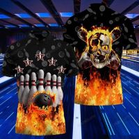 （all in stock）  2023 NEW -Bowling Skull Polo Shirt TY-RE Short Sleeve Polo Shirt For Men And Women Size XS-6XL(FREE NAME LOGO CUSTOM)