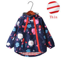 New Spring Autumn Children Top Clothes 2-9Y Girls Hooded Jackets Fashion Animal Floral Print Outerwear Coats For Girls