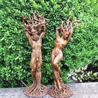 Forest Goddess Statue Resin Tree God Sculpture Ornament Garden Crafts Creative Statue Home Room Desk Decoration Accessories