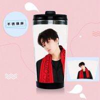 【☄New Arrival☄】 zhangliang 1ชิ้น Dimash Kudaibergen กระบอกใส่น้ำสแตนเลสสตีลดาวคู่กระบอกน้ำรอบๆ