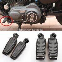 【Popular】 45องศา Footpegs รถจักรยานยนต์สีดำอลูมิเนียมอัลลอยด์ที่พักเท้าเหมาะสำหรับ Harley Sportster XL 883 XL1200 V-Rod ต่ำ Hugger