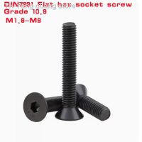 5/10/50pcs M1.6 M2 M2.5 M3 M4 M5 M6 M8 Black Grade 10.9 Steel DIN7991 Hexagon Hex Socket Head Flat Countersunk Allen Bolt Screw