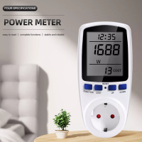 16A ดิจิตอลสมาร์ทแรงดันไฟฟ้า Wattmeter Power Monitor เครื่องวิเคราะห์การเรียกเก็บเงินซ็อกเก็ตอิเล็กทรอนิกส์ Power Meter 230V - 250V