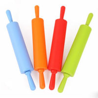 Non-stick Silicone Food Grade Rolling Pin Fondant Rolling Pin DIY Kitchen Tools Dumpling Roller Cake Bakeware Tools 30x4.2cm