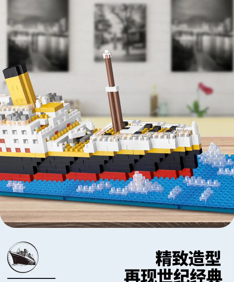 Tương Thích Với LEGO Viên Gạch Titanic, Khó Khăn Quá Khổ Đồ Chơi Giáo Dục,  Quà Tặng Xây Dựng Vi Hạt, Chất Lượng Cao Cấp 