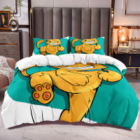 Kids Comforter Cover with Happy Yellow Cartoon Dog Print Children Bedding Duvet Cover with White Reverse Quilt Cover