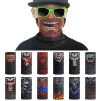 Tricky Retro 3D Skull Bandana Halloween Seamless Tube Bandanas Riding Face Mask Tactics Magic Scarf Headband for Man Neck Gaiter