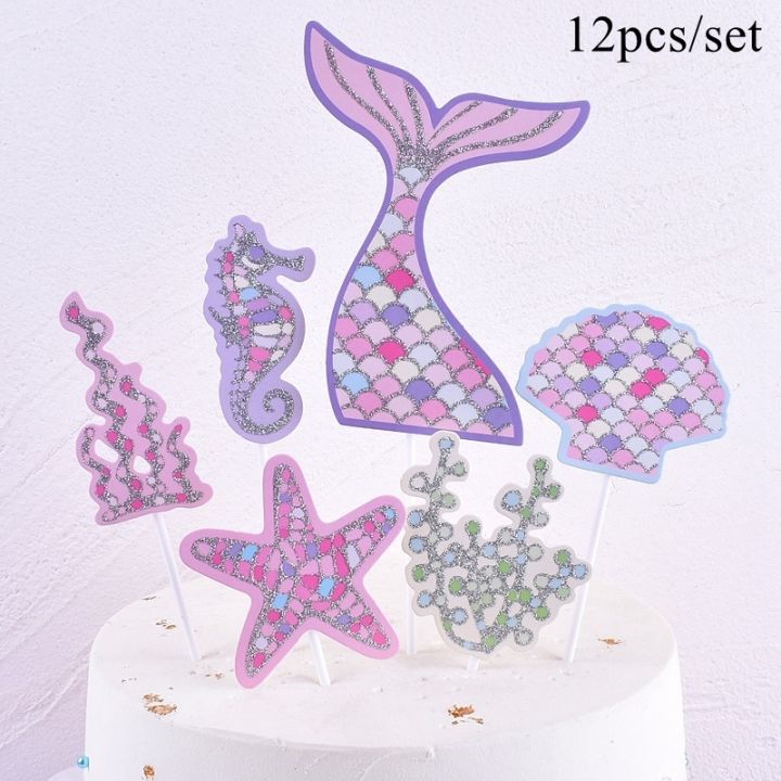 1set-mermaid-scale-disposable-tableware-paper-cake-topper-for-mermaid-happy-birthday-party-decoration-kids-mermaid-gifts-supply