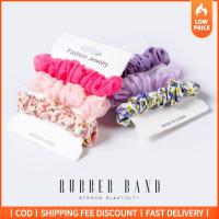 GOOD MOOD BEAUTY 3pcs อีลาสติก ผ้าชีฟองเส้นด้าย scrunchies ที่มัดผม แฟชั่นสำหรับผู้หญิง ยางรัดผม ฤดูร้อนฤดูร้อนฤดูร้อน หางม้าหางม้า เชือกมัดผม สำหรับผู้หญิง