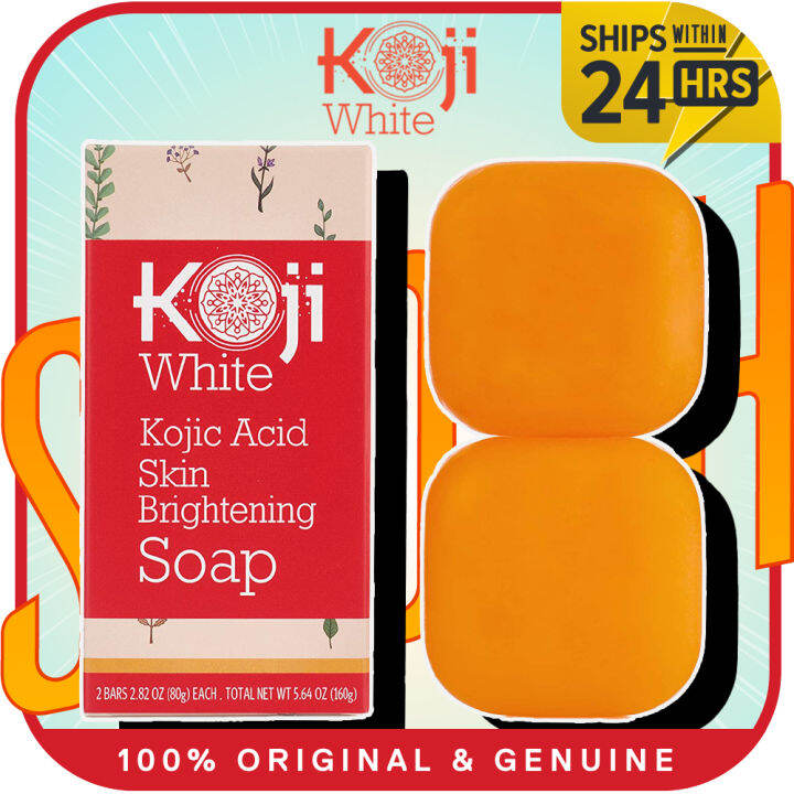 Koji White Pure Kojic Acid Skin Brightening Soap for Dark Spot & Glowing Skin, Moisturizing for