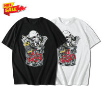 Skull Drink Get Trashed เสื้อยืดแขนสั้นคอกลม Cotton 100% สกรีนลาย ส่งของจากไทย