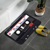 Retro Cassette Music Tape Pattern Home Entrance Carpet Door Mat Non-Slip Hallway Bedroom Bathroom Mat Iving Room Rugs Alfombra