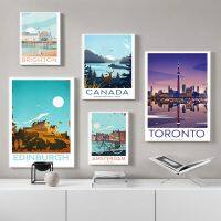 World City Wall Art แคนาดาปรากอิตาลีภาพวาดผ้าใบ Nordic โปสเตอร์และพิมพ์ภาพผนังสำหรับตกแต่งห้องนั่งเล่น Cuadros New