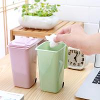 2Pcs Desktop Garbage Pails Multi-function Trash Cans Decorative Garbage Cans Home Accessory