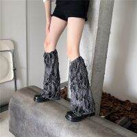 【CW】 Punk Gothic Ripped Leg Warmer Cover Breathable Dark Y2k Hot Stockings Knit Boot Cuff Socks