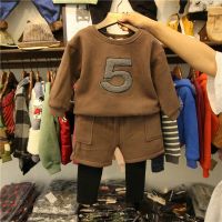 [COD] Childrens on behalf of boys and girls suit fleece thickened letter sweater fake two-piece 22 winter new 3-8 years old