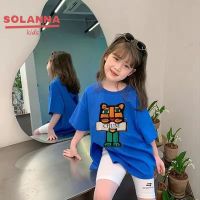 SOLANNA เสื้อผ้าเด็กผู้หญิง เสื้อเด็กหญิง เสื้อยืดแขนสั้นเด็กผู้หญิง ท็อปส์เด็ก 23818