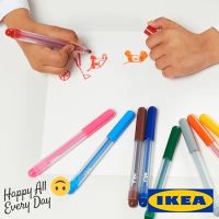 IKEA อิเกีย MALA มัวล่า ปากกาสีเมจิก คละสี 24 ชิ้น ปากกาเมจิก สีเมจิกสำหรับเด็ก ระบายสีเด็ก ปากกาสี ปากกาไฮไลท์ คุณภาพสูง ปลอดภัย Felt-tip pen, mixed