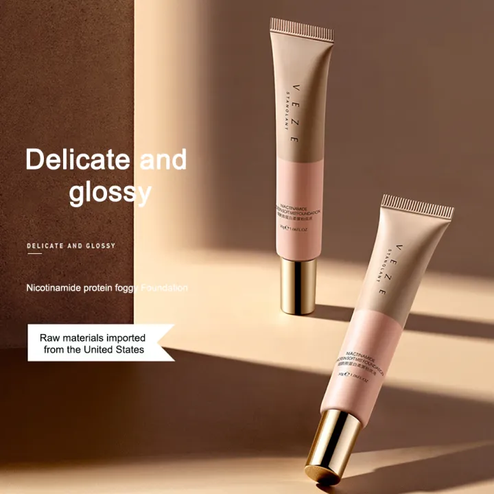 VENZEN Niacinamide Liquid Foundation Protein Sweat-proof Concealer ...