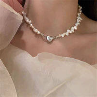 Sanhe Baroque Shaped Pearl จี้ Clavicle Chain สำหรับผู้หญิง French Buckle Necklace