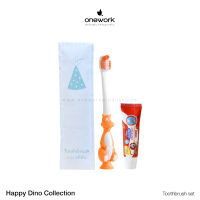 วันเวิร์ค แปรงสีฟัน+ยาสีฟัน โคโดโม 15 กรัม แฮปปี้ ไดโน คอลเลคชั่น Onework Toothbrush + Toothpaste Kodomo 15g. Happy Dino Collection (Pack 100 pcs.)