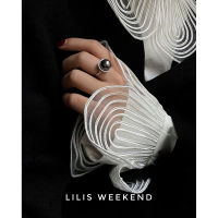 Hot selling products ? Lilis Weekend [Aurora Bead Series] Advanced Texture Round Strong Light Sterling Silver Opening Ring