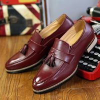 CODiy085671 Mens Low Cut Leather Shoes Casual Tassel Slip-On Loafer Shoes