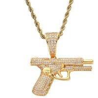 Hot selling products ? Fashion Hip Hop Crystal Pistol Pendant Personality Cool Rap