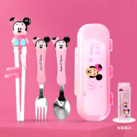 1ชุด Mouse Series การฝึกอบรมเด็กตะเกียบช้อนส้อมช้อนส้อม Mickey เด็กชุดช้อนส้อม