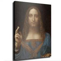 Salvator Mundi ภาพจิตรกรรมผืนผ้าใบแบบ Hd โปสเตอร์ตกแต่งบ้านพระเยซูคริสต์ลีโอนาร์โดดาวินชีศิลปะผนังไร้กรอบห้องนอนตกแต่งห้องนั่งเล่นและกรอบแขวน Xinch-D