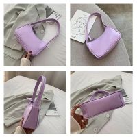 [กระเป๋าถือกระเป๋าสะพายไหล่แฟชั่นสําหรับสตรีหนัง Pu สีพื้น Crossbody ใส่ศัพท์ได้