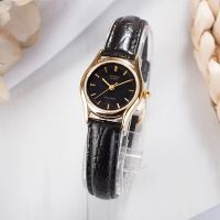 CASIO นาฬิกาข้อมือผู้หญิง รุ่น LTP-1094Q-1A สายหนังแท้สีดำ หน้าปัดดำ (สินค้าขายดี) ของแท้ 100% ประกันศูนย์ 1 ปีเต็ม