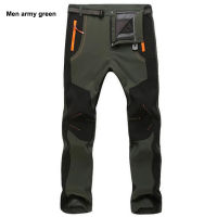 Winter Pants Men Outdoor Thicken Fleece Soft Shell Trousers Men Waterproof Windproof Warm Breathable Stretch Sports Cargo Pants