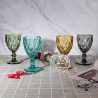 【CW】♧™  Wine Glass 4Pcs 330ml PET Plastic Cocktail Glasses Color Goblet European Bar Cup