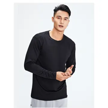 NK(V-NECK)Men Sports Active Long Sleeve Shirt Quick Dry Gym Training Dry  Dri Fit Compression Shirt For Running Jogging Workout Clothes Sports Wear  for men rashguard for men