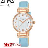 Alba Quartz Ladies Analog Leather Watch นาฬิกาข้อมือผู้หญิง สายหนังสีฟ้า รุ่น AH7Q78X1 (สีฟ้า)