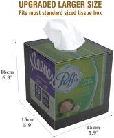PU Leather Tissue Box Cover,Roll Tissue Holder,Modern Square Paper Facial Tissue Holder Dispenser Napkin Organizer for Bathroom