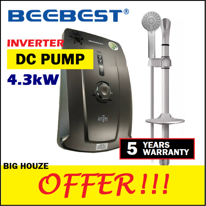 Beebest 4.3kW DC Pump Instant Shower Water Heater With Adjutable Pump ...